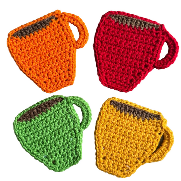 Jazzy Gems Other - Crochet Coffee Cup Coasters with Backing